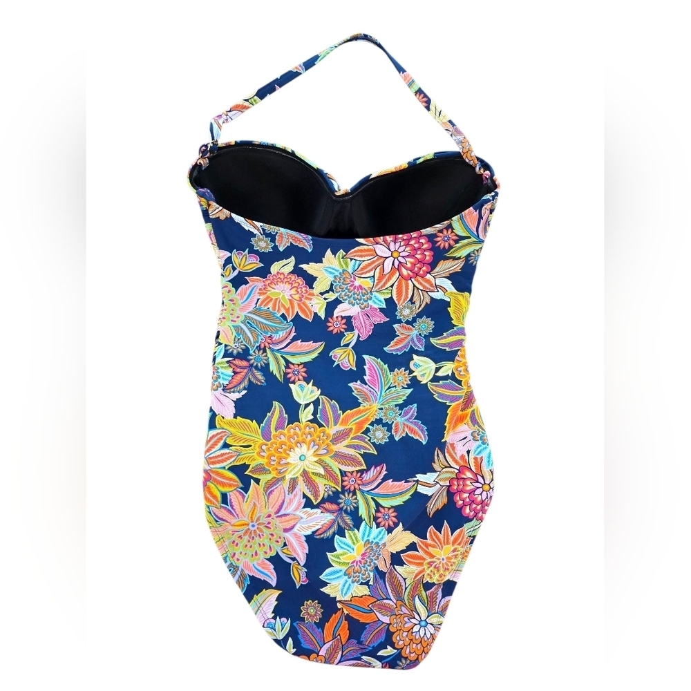 NWT Bleu Rod Beattie Navy Blue Floral One-Piece Swimsuit Underwire | Size 4 - Picture 3 of 8